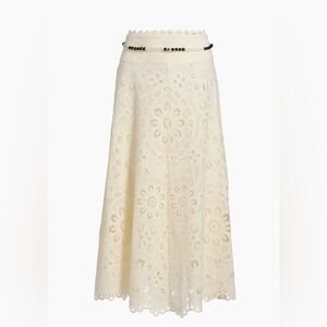 Zimmermann  Rhiannon Lace Cotton A-Line Midi-Skirt. Size 1